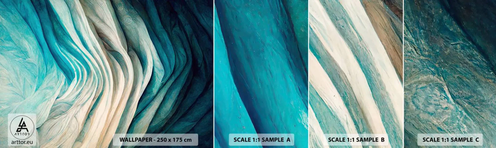 Fotótapéta Minta Standard Eco - Kék telhetetlenség - Darab, 3D, Absztrakció - 100x30 cm