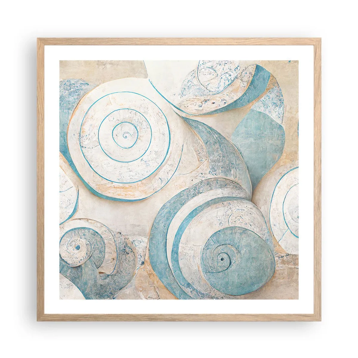 Poszter világos tölgy keretben - Mit rejt a kagyló? - 60x60 cm