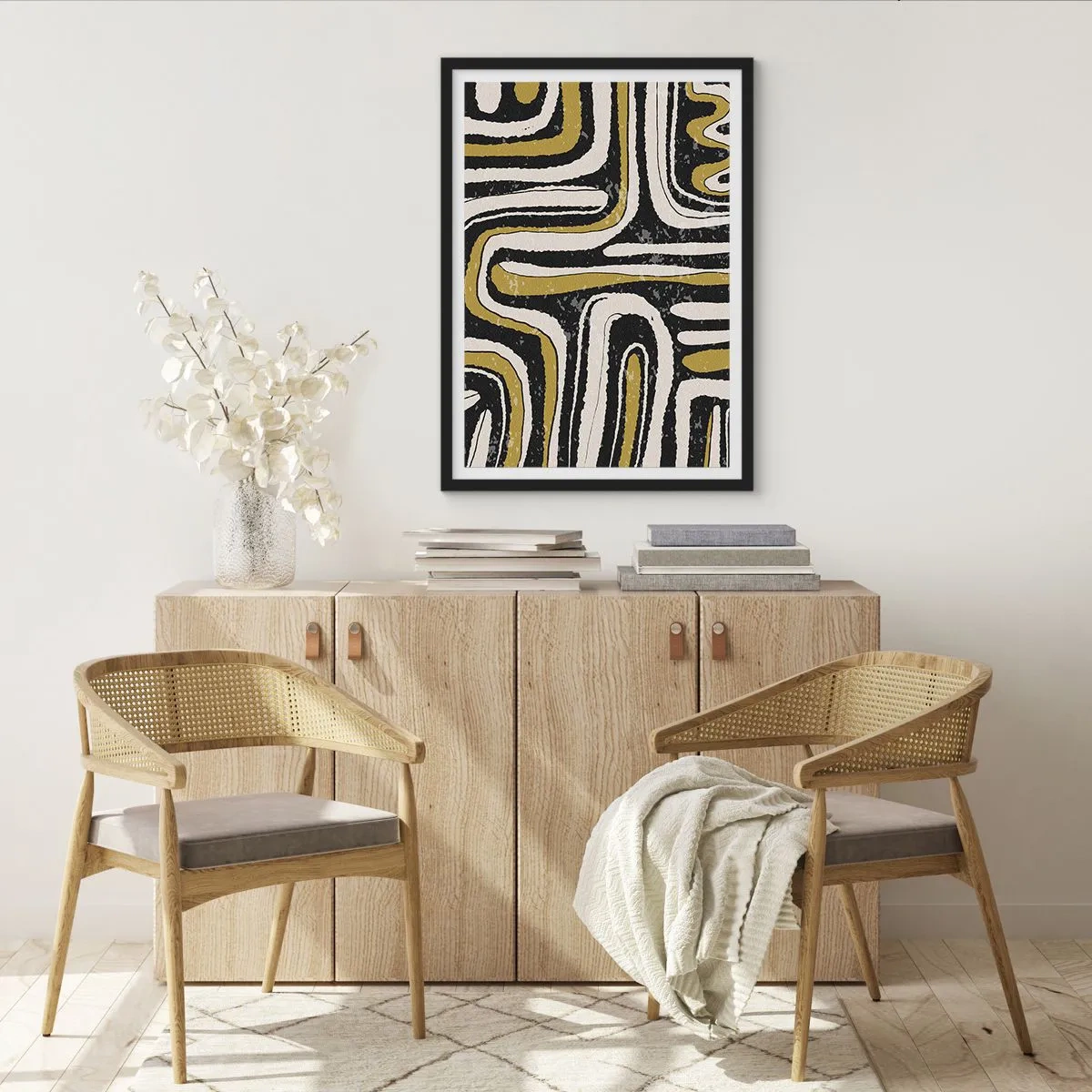 Poszter fehér keretben - Kompozíció: traktusok és sikátorok - 70x100 cm