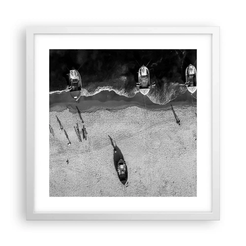 Poszter fekete keretben - Még mindig a parton... - 40x40 cm
