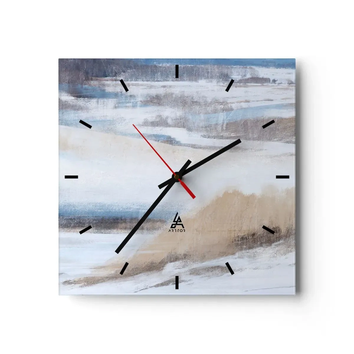 Falióra, Óra - Téli kompozíció - 40x40 cm