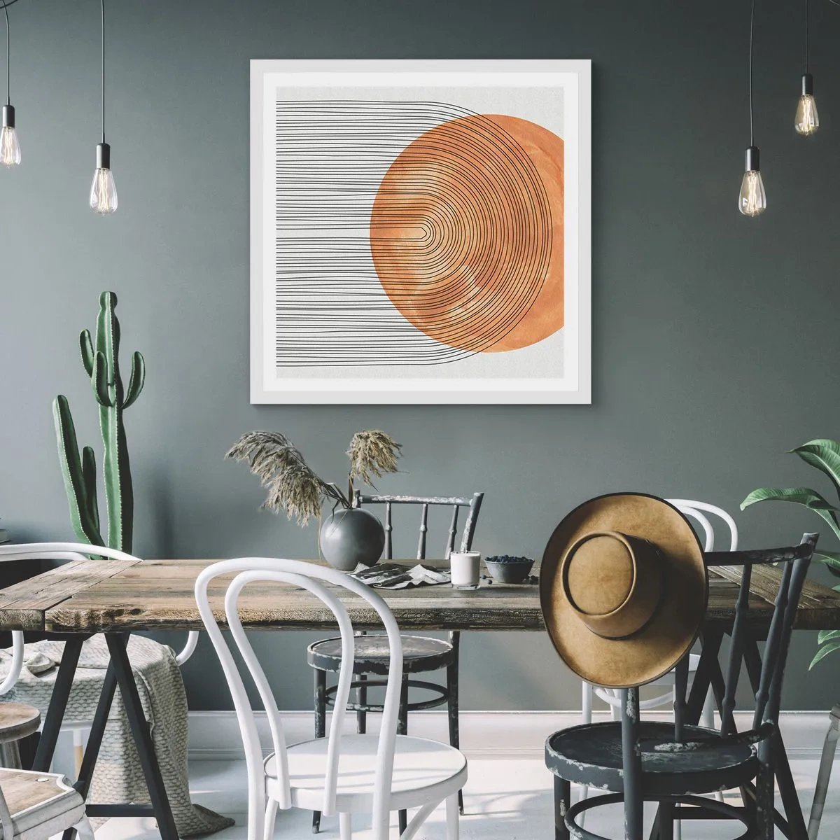 Poszter fekete keretben - Egy napsütéses kompozíció - 40x40 cm