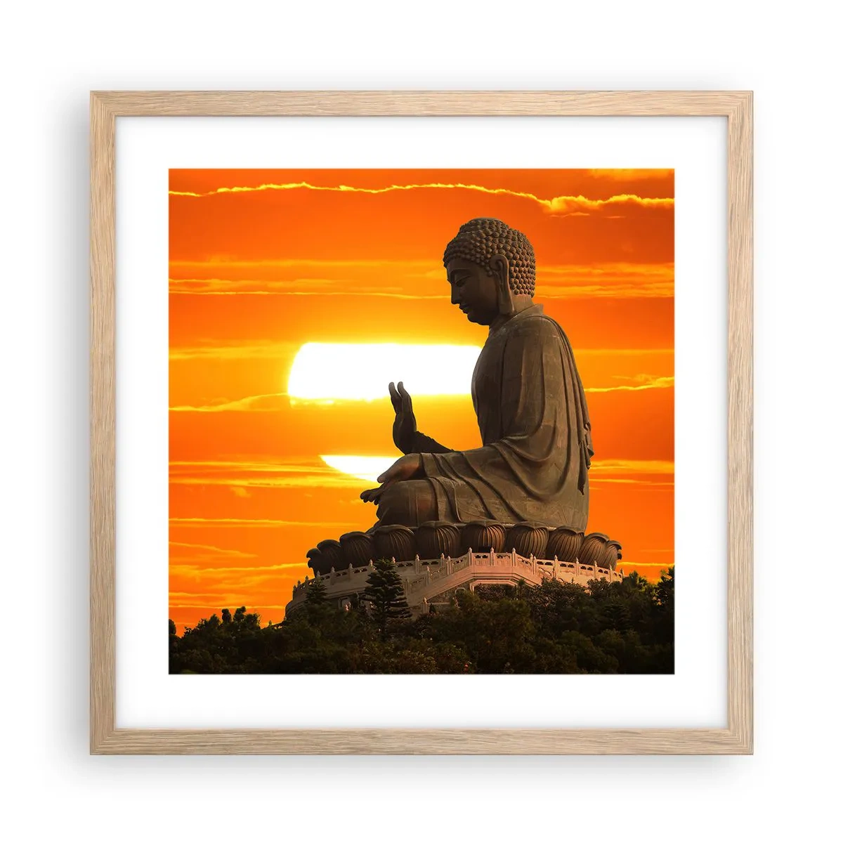 Poszter világos tölgy keretben - Félelem nélkül a világtól - 40x40 cm