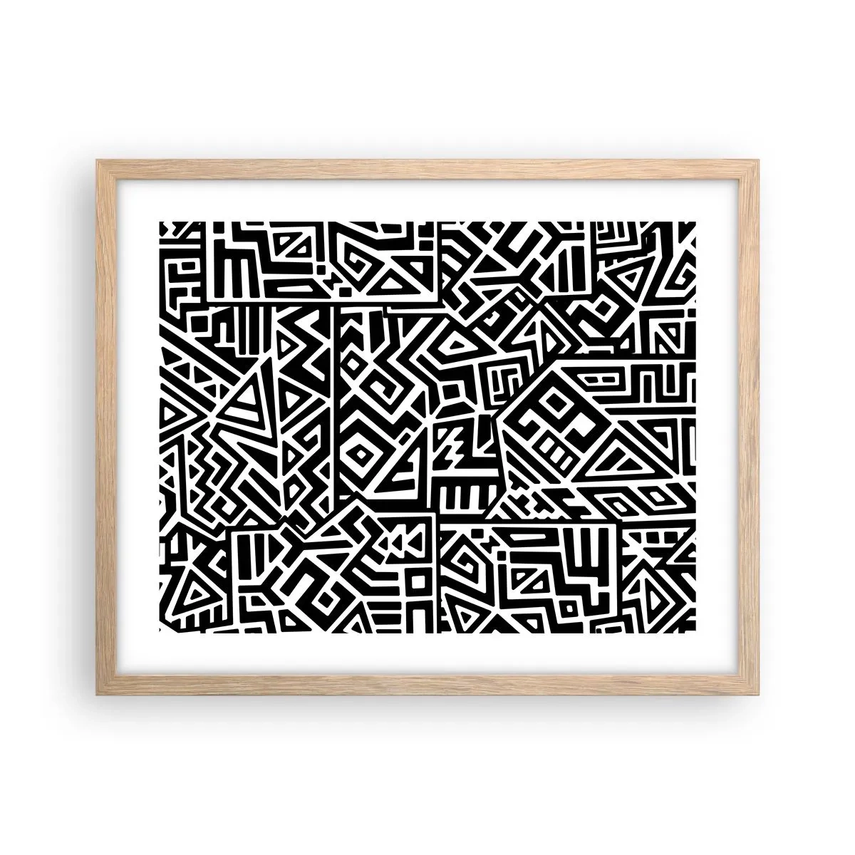 Poszter világos tölgy keretben - Kolumbusz előtti kompozíció - 50x40 cm