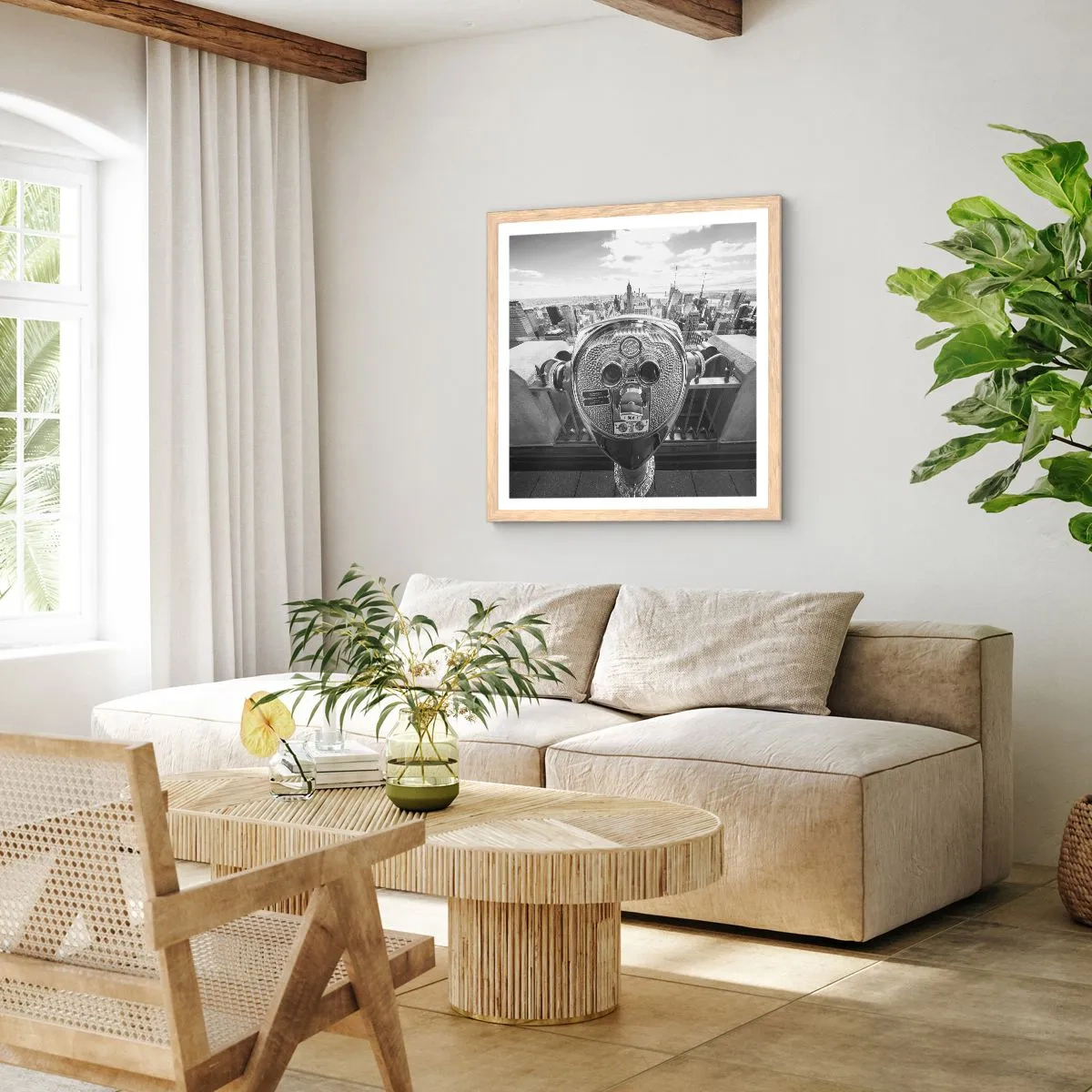 Poszter világos tölgy keretben - A városok városa - 30x30 cm