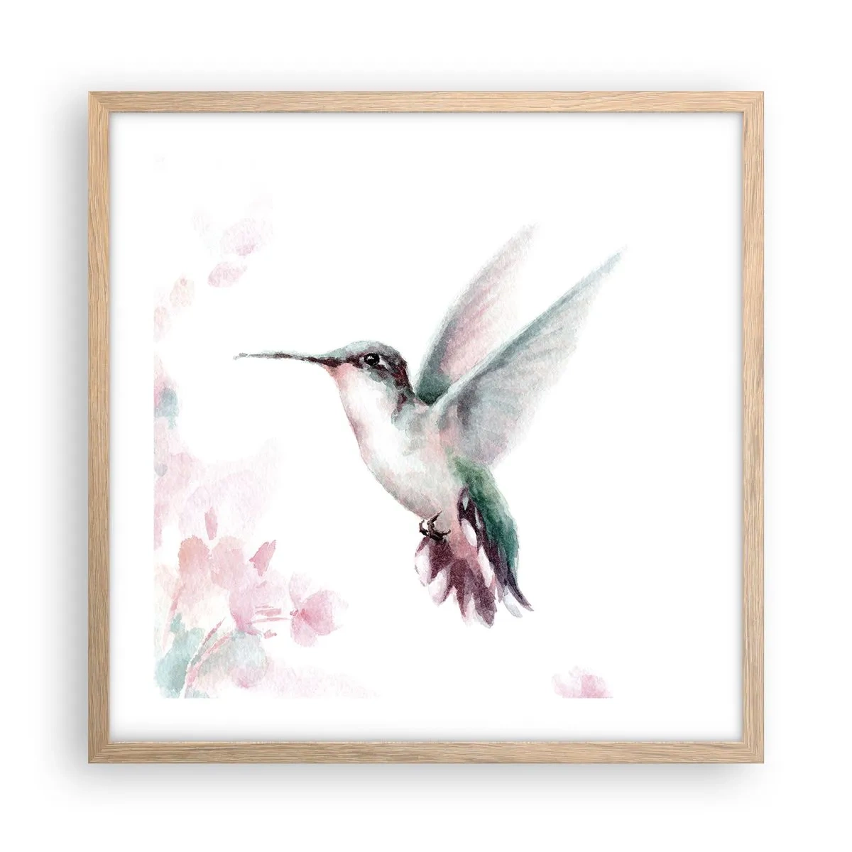 Poszter világos tölgy keretben - Reptében lefagyva - 50x50 cm