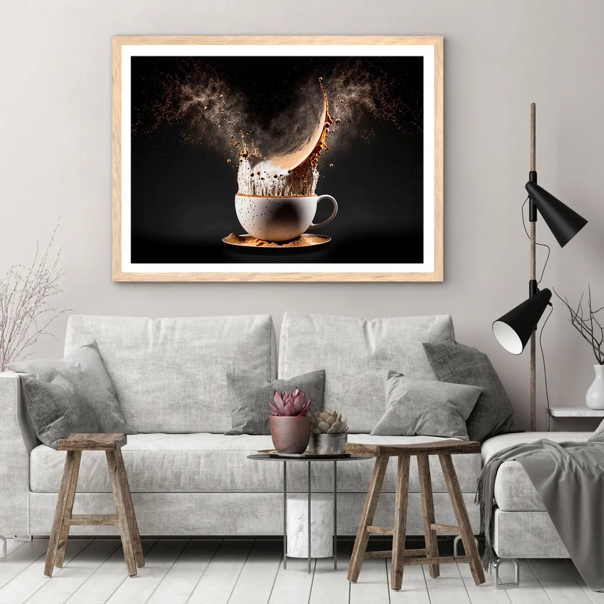 Poszter világos tölgy keretben - Ízrobbanás - 70x50 cm