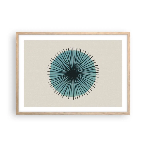 Poszter világos tölgy keretben - Ragyogóan a kékben - 70x50 cm