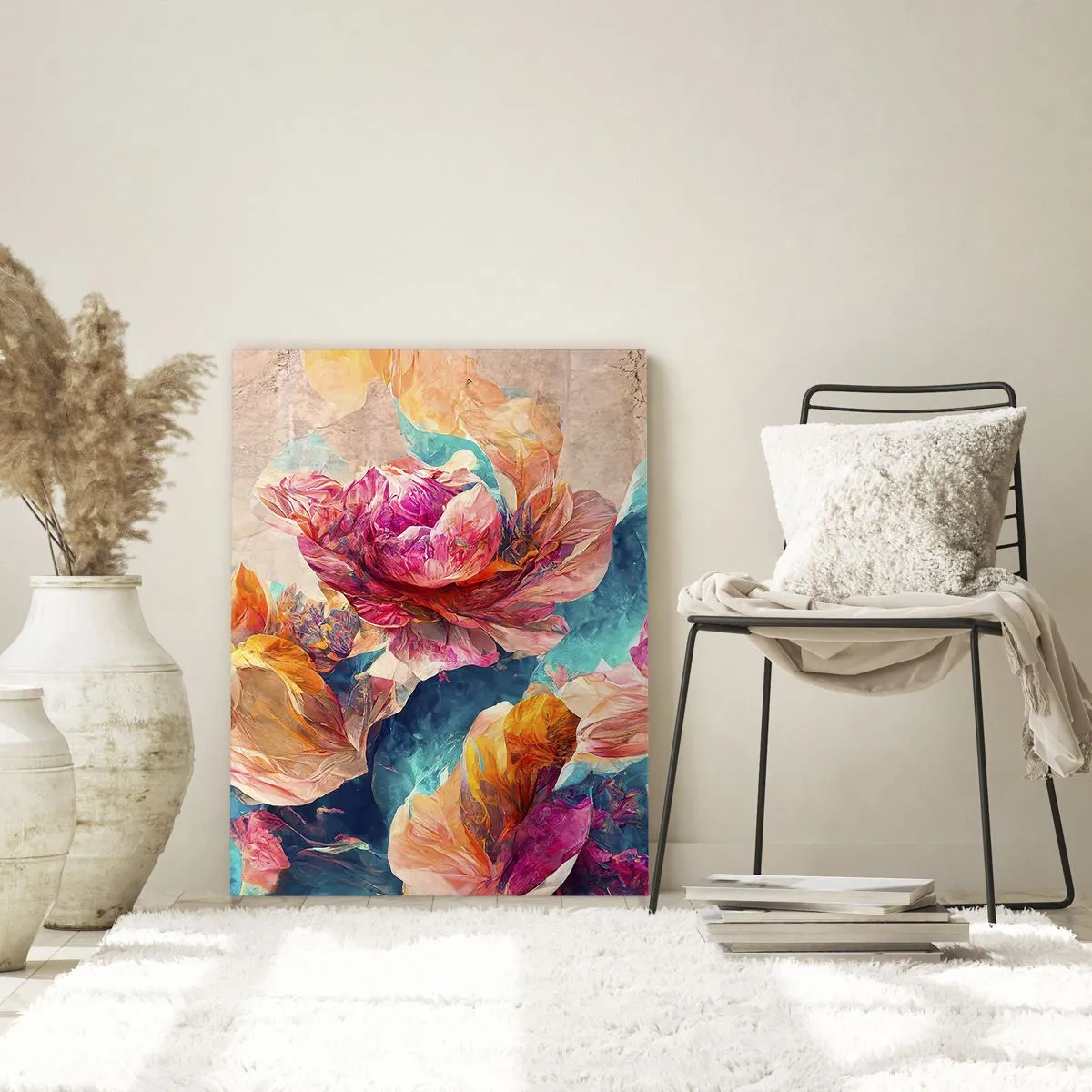 Üveg kép - Egy csokor színes pompája - 50x70 cm