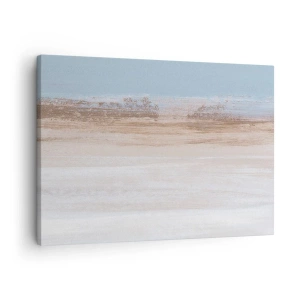 Vászonkép - Finom tájkép pasztell kék és bézs árnyalatokban - 70x50cm - Többértelmű tájkép - Modern fali dekoráció nappalihoz és hálószobához ARTTOR