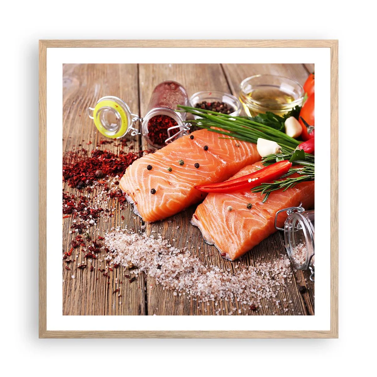 Poszter világos tölgy keretben - Norvég kaland a konyhában - 60x60 cm