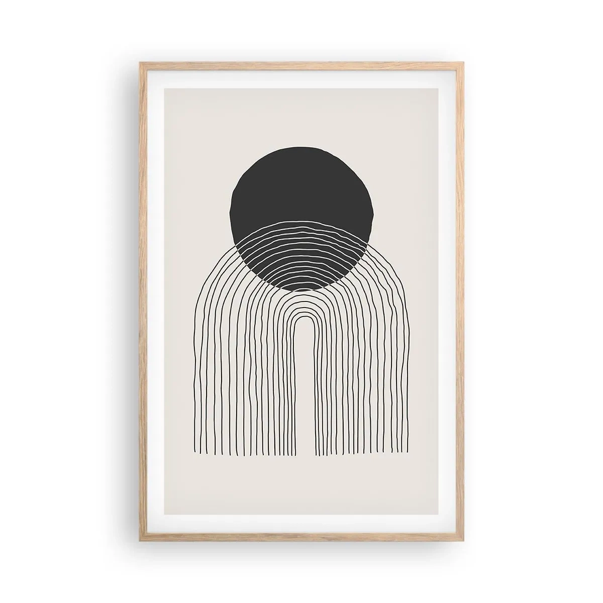 Poszter világos tölgy keretben - Remegés és biztosság - 61x91 cm