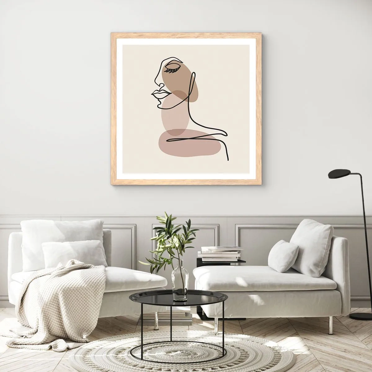 Poszter világos tölgy keretben - Elveszve a saját hangjában - 50x50 cm