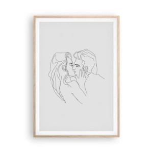 Poszter világos tölgy keretben - Ugyanaz a vonalón - 70x100 cm