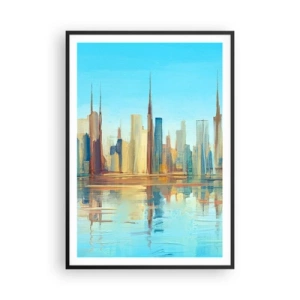Poszter fehér keretben - Napfényes metropolisz - 70x100 cm