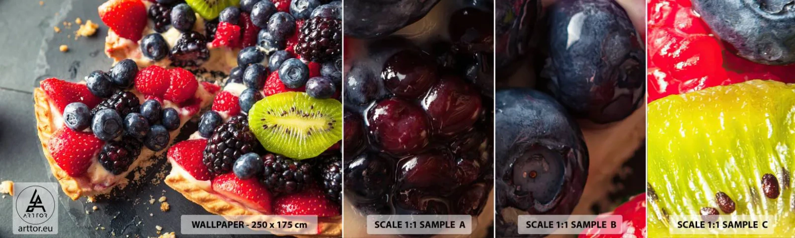 Fotótapéta Minta Standard Eco - Dolce vita! - Gasztronómia, Tortás gyümölcsökkel, Torta - 100x30 cm