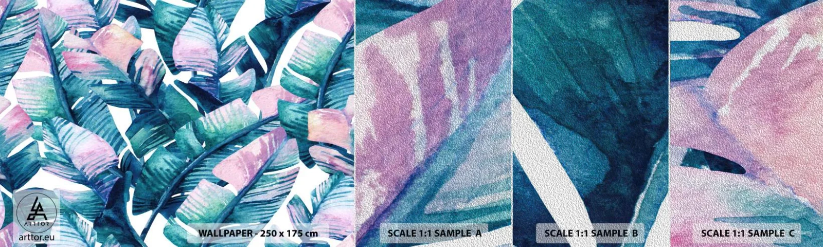 Fotótapéta Minta Premium Sand - Egy banánligetben - Absztrakció, Levelek, Darab - 100x30 cm