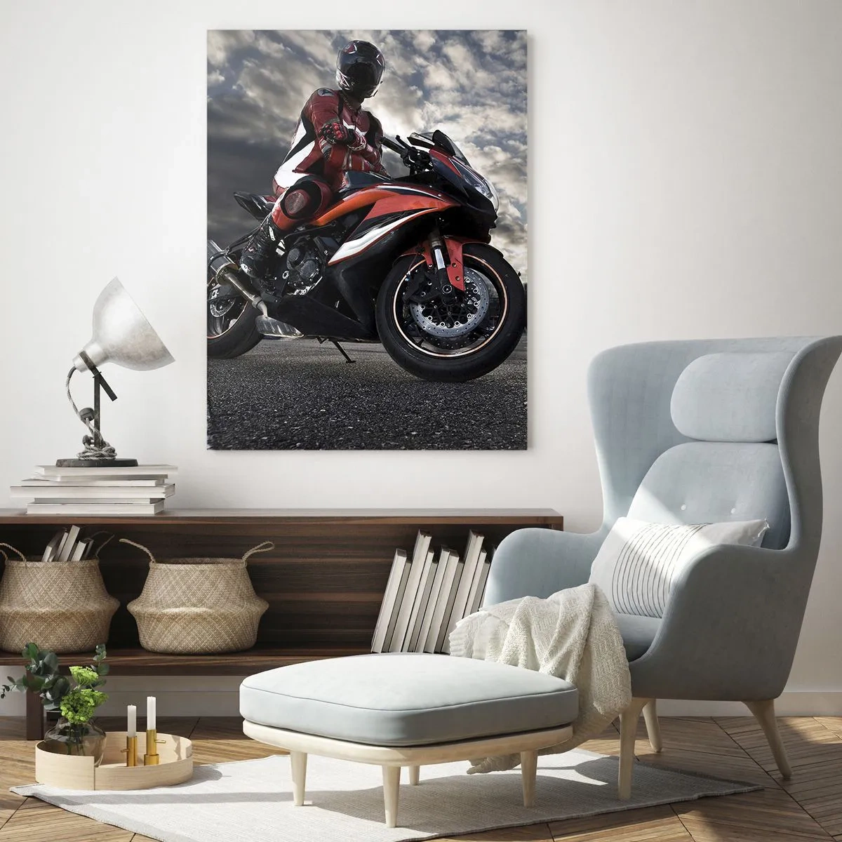 Üveg kép - Fekete lovag - 70x100 cm