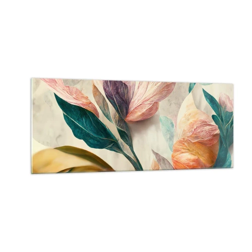 Üveg kép - A déli szigetek virágai - 100x40 cm