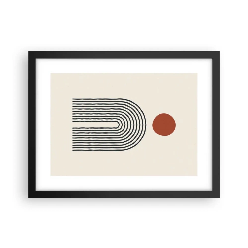 Poszter fehér keretben - Formák és színek vonzalma - 40x30 cm