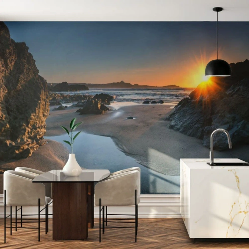 Fotótapéta Premium Sand - Az emberi kéz által nem érintett - Tájkép, Strand, Cornish tengerpartja - 100x70 cm