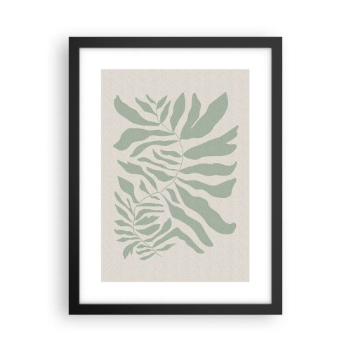 Poszter fehér keretben - Smaragdzöld ág - 30x40 cm