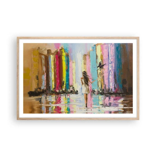 Poszter világos tölgy keretben - Kövessél - 91x61 cm