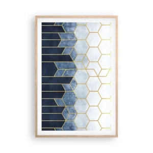 Poszter világos tölgy keretben - Kompozíció szinkópa ritmusban - 61x91 cm