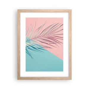 Poszter világos tölgy keretben - Trópusi impresszió - 30x40 cm