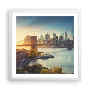 Poszter fekete keretben - Nagyváros hajnala - 50x50 cm