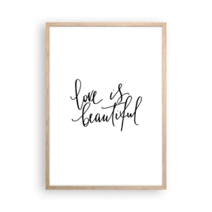 Poszter világos tölgy keretben - Olvass és ismételj - 50x70 cm