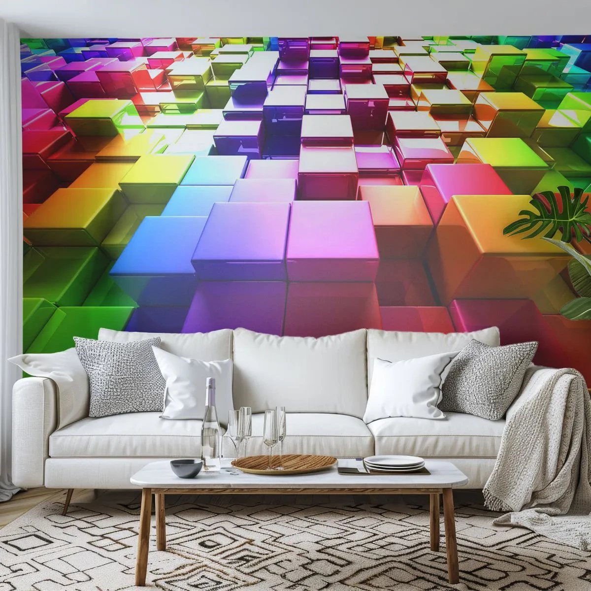 Fotótapéta Premium Canvas - Op-art együtt egy csapatban - Absztrakció, Grafika, 3D - 250x175 cm