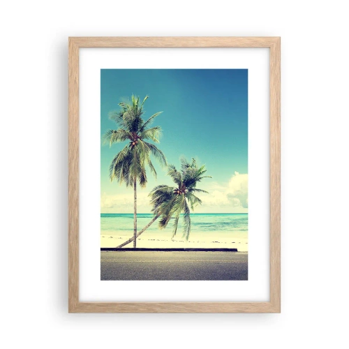 Poszter világos tölgy keretben - Ideje elkezdeni a nyaralást - 30x40 cm