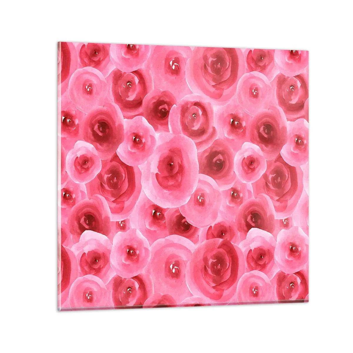 Üveg kép - Rózsák alul és felül - 30x30 cm