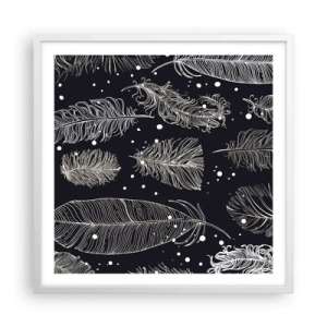 Poszter fekete keretben - Tollas csipke - 60x60 cm