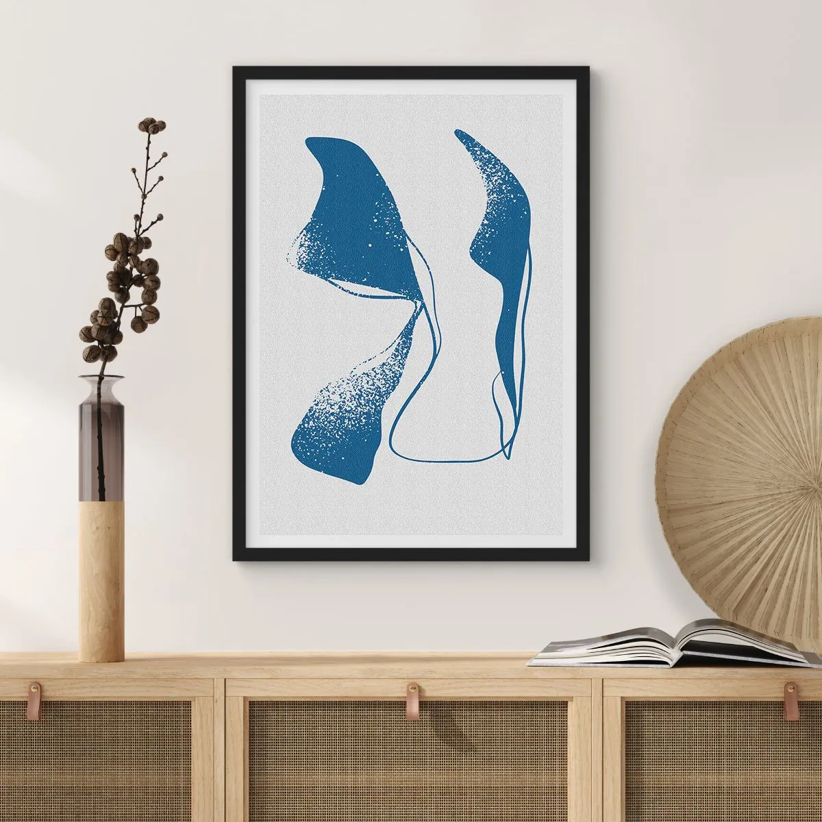 Poszter fehér keretben - Szárnyas absztrakció - 70x100 cm