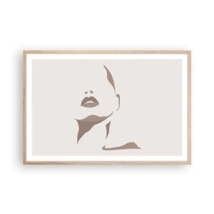 Poszter világos tölgy keretben -  Fényből és árnyékból létrehozott - 91x61 cm