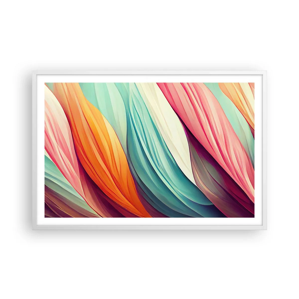 Poszter fekete keretben - Szivárványos szövés - 91x61 cm