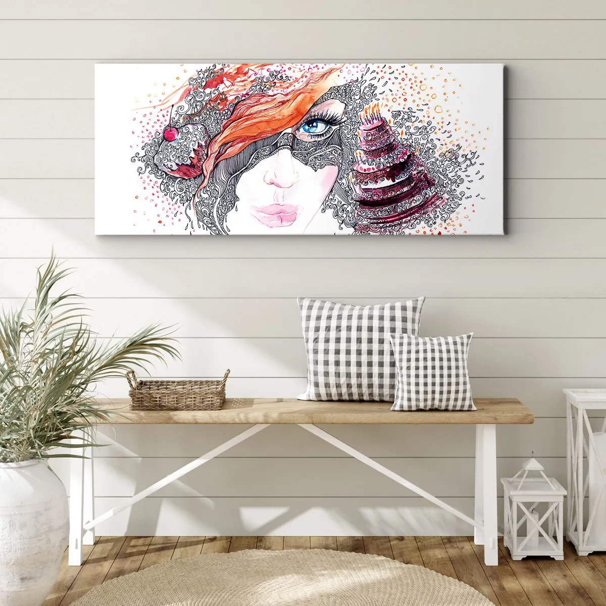 Vászonkép - Vele minden nap ünnep - 90x30 cm