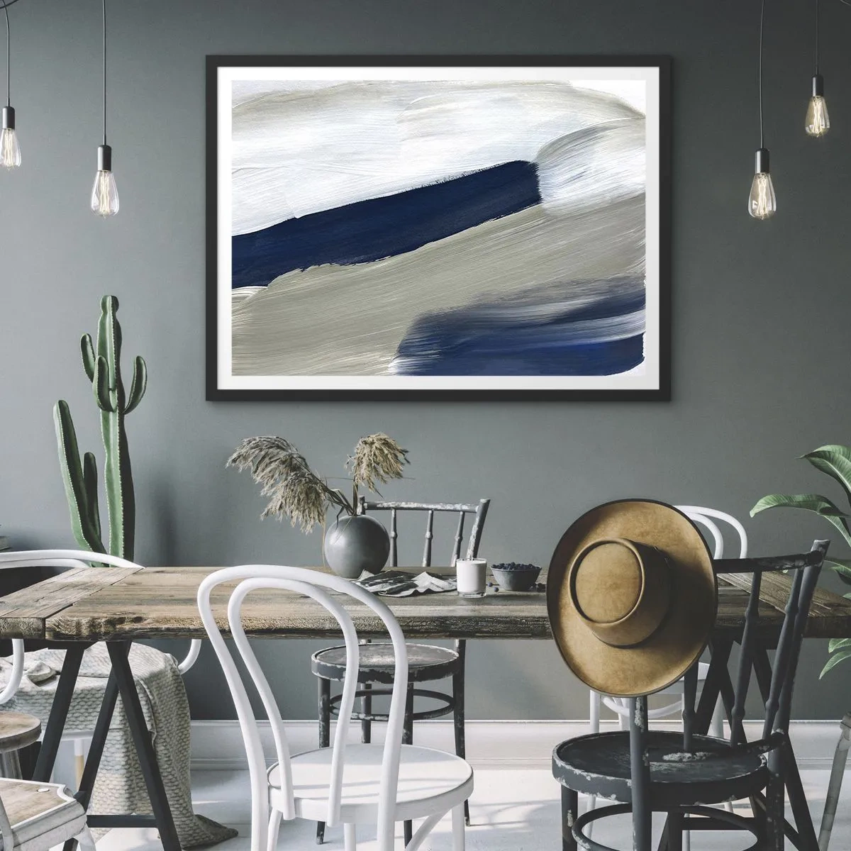 Poszter fehér keretben - Találkozás a fehérrel - 100x70 cm