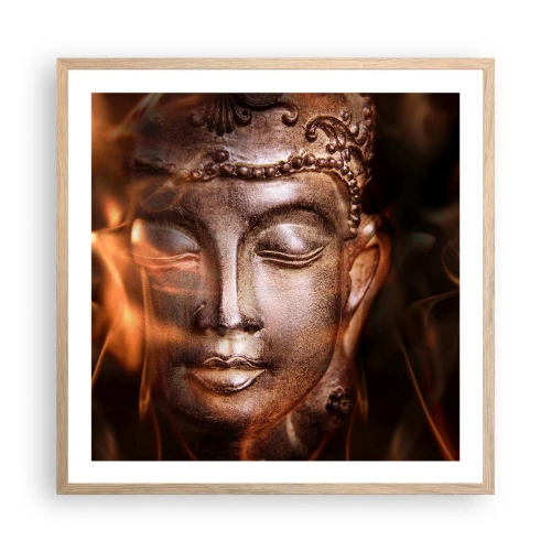 Poszter világos tölgy keretben - Csak itt és most létezik - 60x60 cm