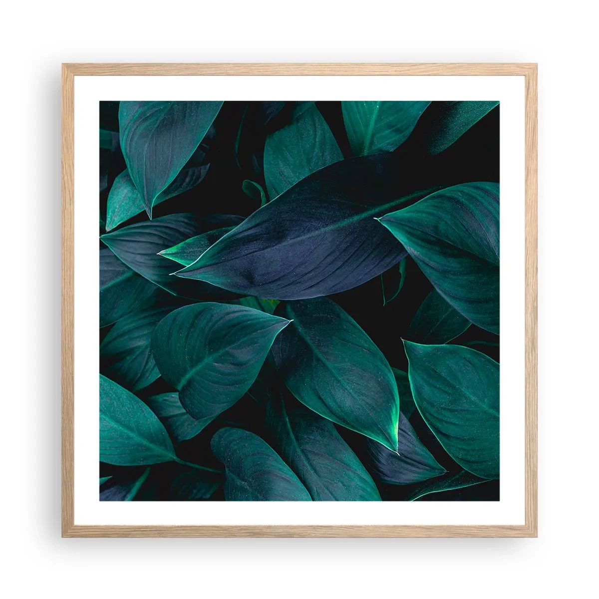 Poszter világos tölgy keretben - Maga a zöldellő növényzet - 60x60 cm