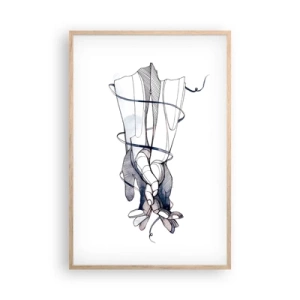 Poszter világos tölgy keretben - Érintés tanulmányozása - 61x91 cm