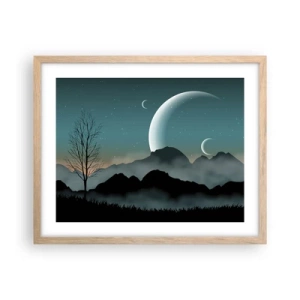 Poszter világos tölgy keretben - Csillagos éj karneválja - 50x40 cm