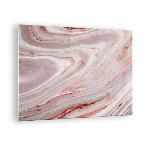 Üveg kép - Absztrakt minta rózsaszín és barna árnyalatokban - 70x50cm - Rózsaszín a folyadékban - Modern fali dekoráció nappalihoz és hálószobához ARTTOR