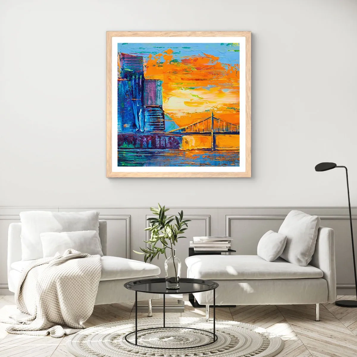 Poszter világos tölgy keretben - Kultúra és természet - 50x50 cm