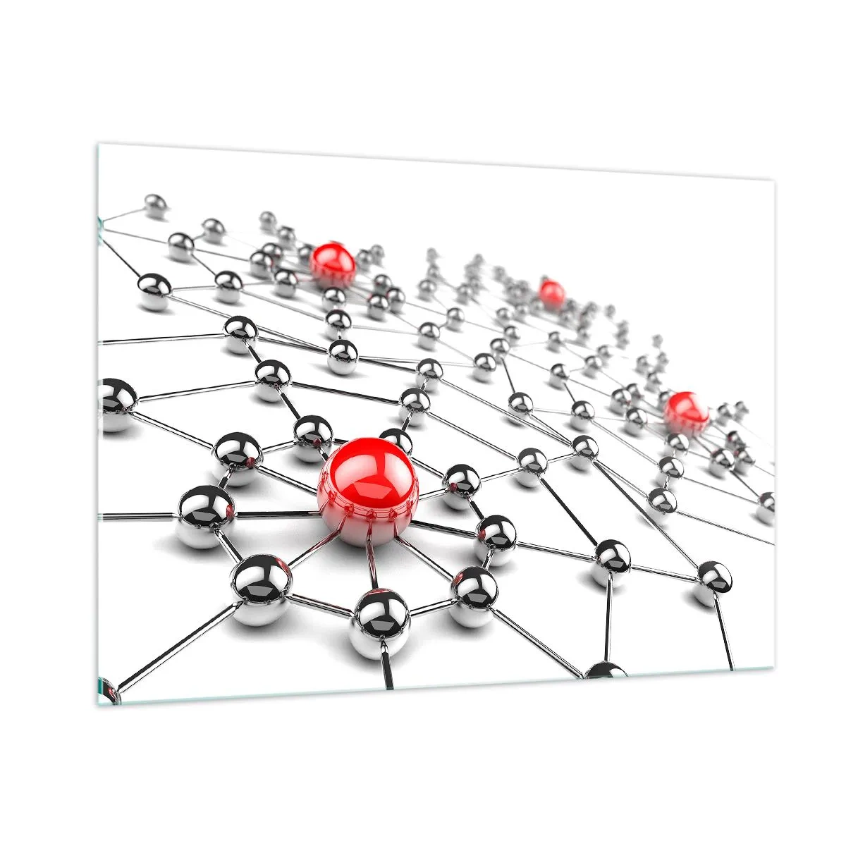 Üveg kép - Ezüst háló - 100x70 cm