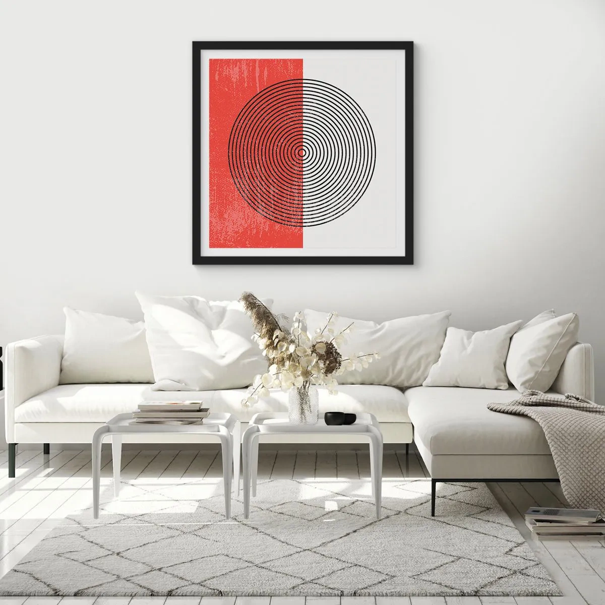 Poszter fehér keretben - Pont a célba - 30x30 cm