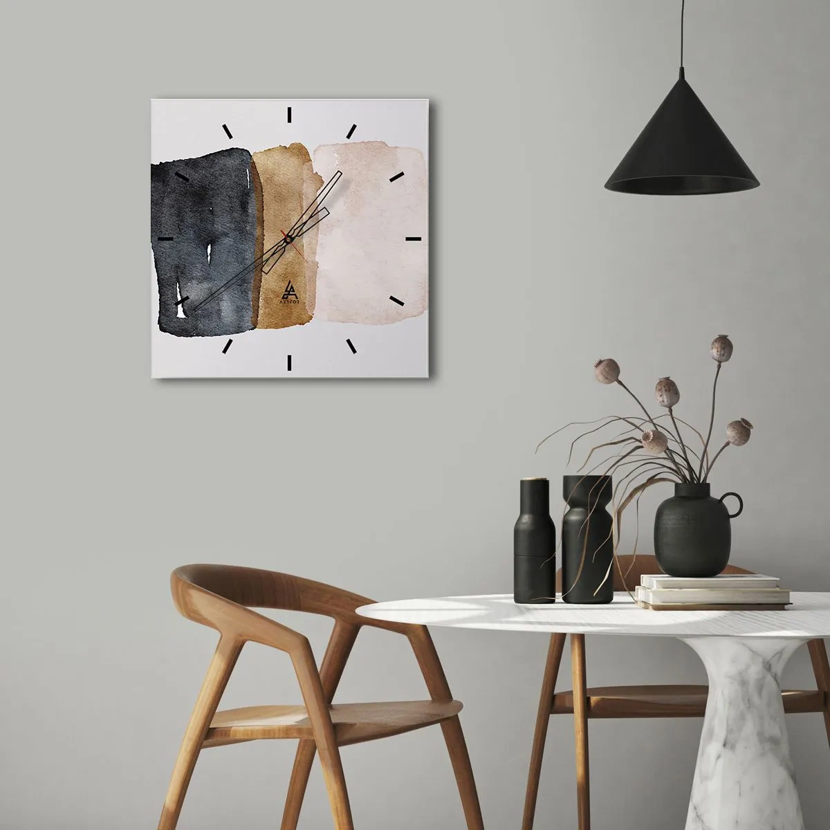 Falióra, Óra - A föld színeinek kompozíciója - 40x40 cm