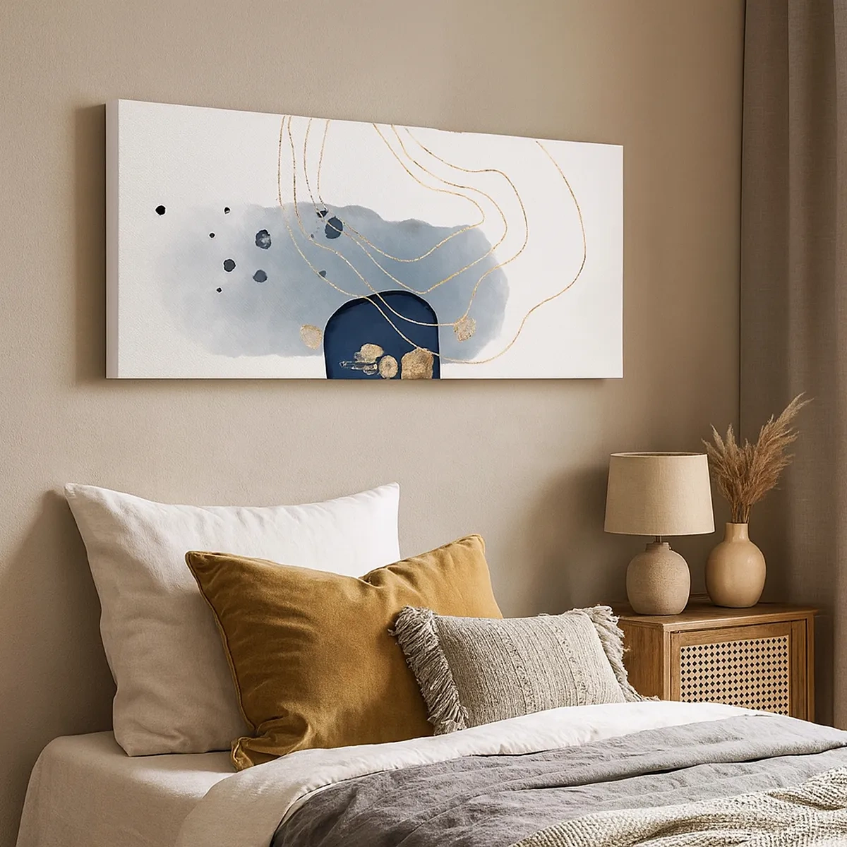 Vászonkép - Kékes-arany fantázia - 30x30 cm